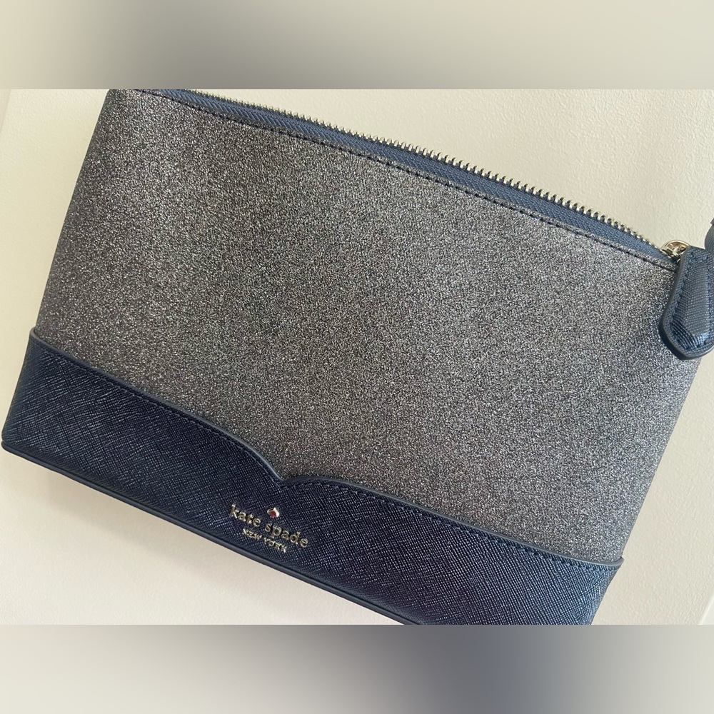 NWOT! Kate Spade Lola Glitter Navy and Silver Crossbody Bag( Navy dusk) - Picture 9 of 16